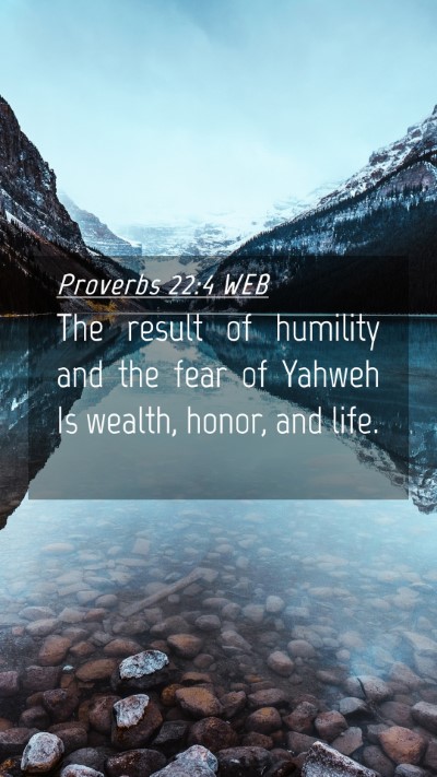 Picture 04 - Proverbs 22:4 WEB Mobile Phone Wallpaper - The result of humility and the fear of Yahweh Is - Mobile Bible Verse Wallpaper