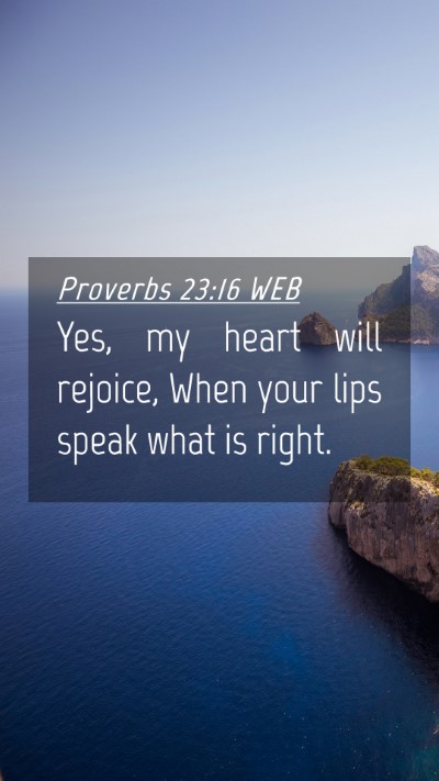 Picture 04 - Proverbs 23:16 WEB Mobile Phone Wallpaper - Yes, my heart will rejoice, When your lips speak - Mobile Bible Verse Wallpaper
