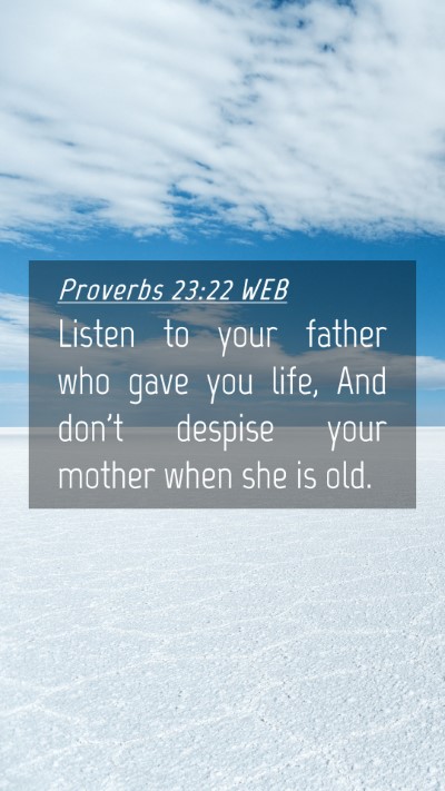 Picture 04 - Proverbs 23:22 WEB Mobile Phone Wallpaper - Listen to your father who gave you life, And - Mobile Bible Verse Wallpaper