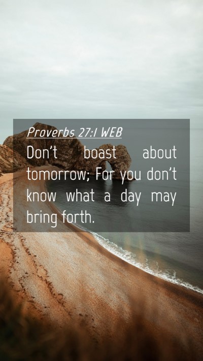 Picture 04 - Proverbs 27:1 WEB Mobile Phone Wallpaper - Don't boast about tomorrow; For you don't know - Mobile Bible Verse Wallpaper