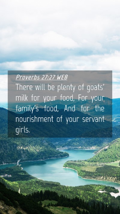 Picture 04 - Proverbs 27:27 WEB Mobile Phone Wallpaper - There will be plenty of goats' milk for your - Mobile Bible Verse Wallpaper