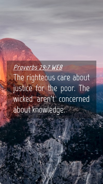 Picture 04 - Proverbs 29:7 WEB Mobile Phone Wallpaper - The righteous care about justice for the poor. - Mobile Bible Verse Wallpaper