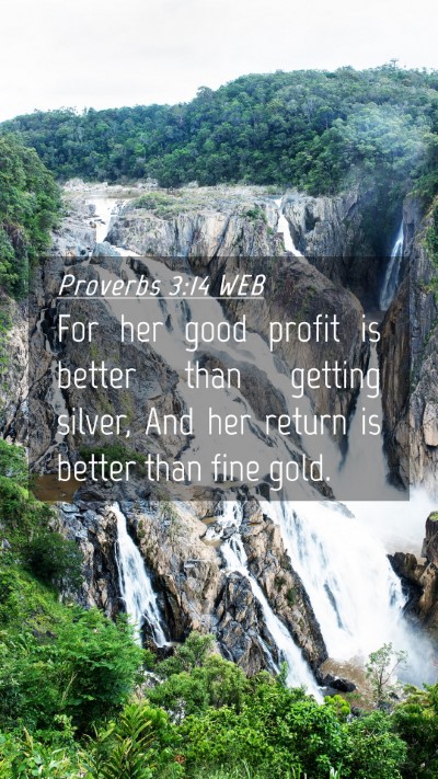 Picture 04 - Proverbs 3:14 WEB Mobile Phone Wallpaper - For her good profit is better than getting - Mobile Bible Verse Wallpaper