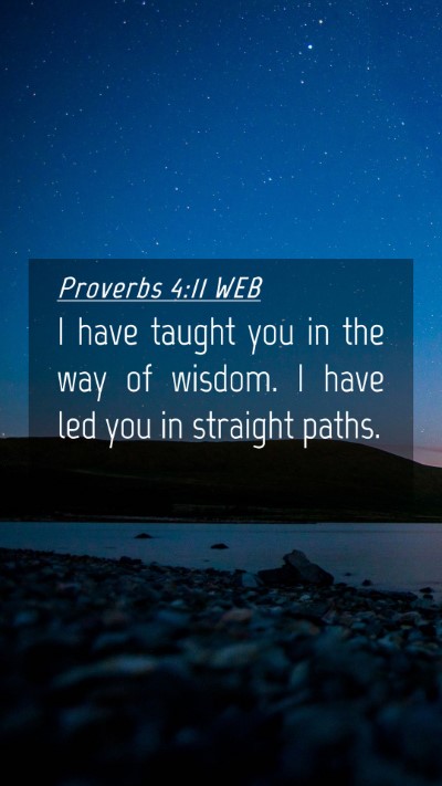 Picture 04 - Proverbs 4:11 WEB Mobile Phone Wallpaper - I have taught you in the way of wisdom. I have - Mobile Bible Verse Wallpaper