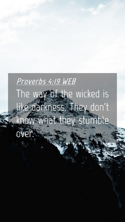 Picture 04 - Proverbs 4:19 WEB Mobile Phone Wallpaper - The way of the wicked is like darkness. They - Mobile Bible Verse Wallpaper