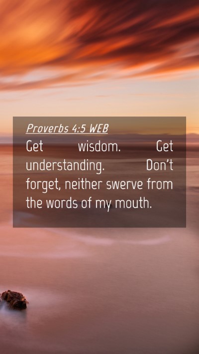 Picture 04 - Proverbs 4:5 WEB Mobile Phone Wallpaper - Get wisdom. Get understanding. Don't forget, - Mobile Bible Verse Wallpaper