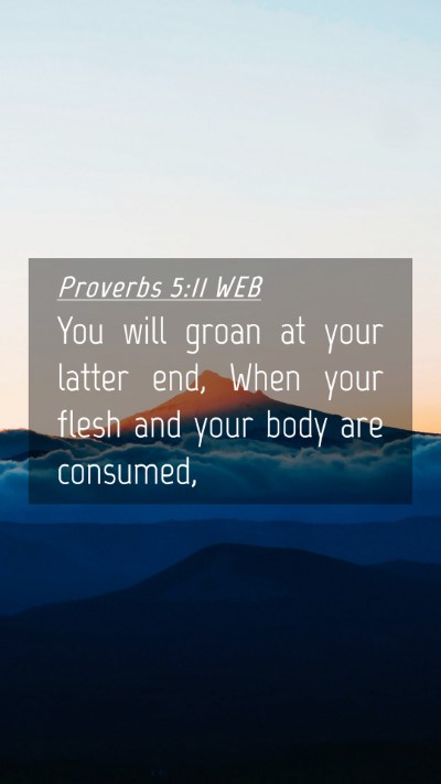 Picture 04 - Proverbs 5:11 WEB Mobile Phone Wallpaper - You will groan at your latter end, When your - Mobile Bible Verse Wallpaper