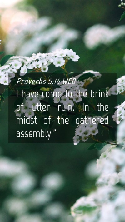 Picture 04 - Proverbs 5:14 WEB Mobile Phone Wallpaper - I have come to the brink of utter ruin, In the - Mobile Bible Verse Wallpaper