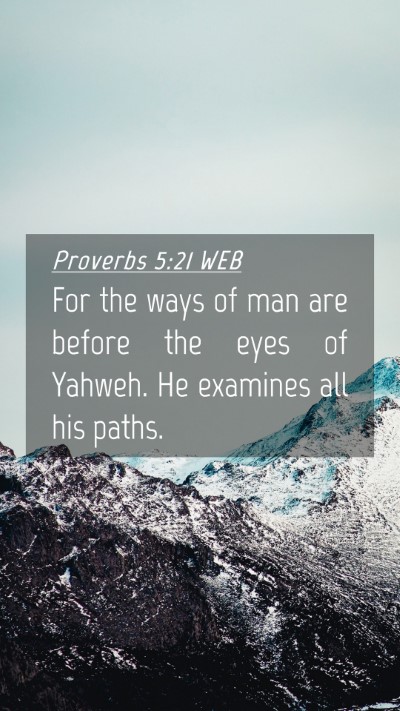 Picture 04 - Proverbs 5:21 WEB Mobile Phone Wallpaper - For the ways of man are before the eyes of - Mobile Bible Verse Wallpaper