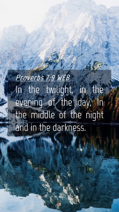 Picture 04 - Proverbs 7:9 WEB Mobile Phone Wallpaper - In the twilight, in the evening of the day, In - Mobile Bible Verse Wallpaper