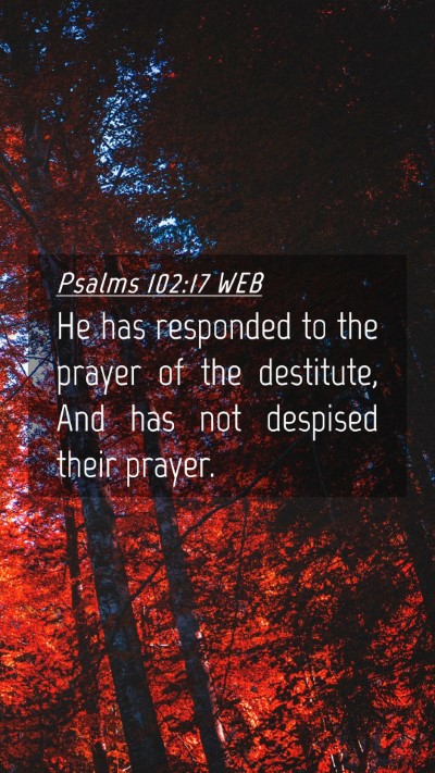 Picture 04 - Psalms 102:17 WEB Mobile Phone Wallpaper - He has responded to the prayer of the destitute, - Mobile Bible Verse Wallpaper
