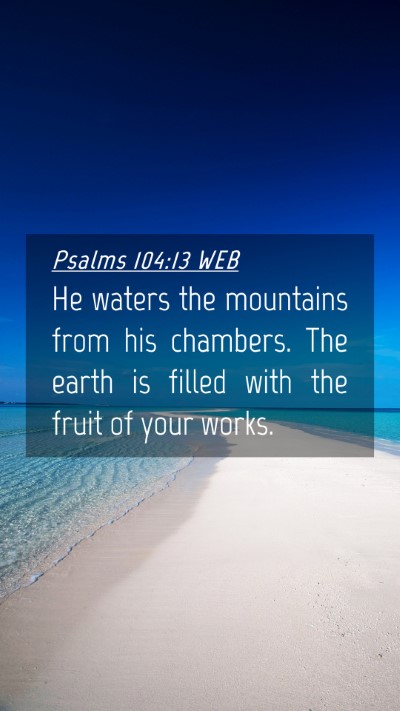 Picture 04 - Psalms 104:13 WEB Mobile Phone Wallpaper - He waters the mountains from his chambers. The - Mobile Bible Verse Wallpaper
