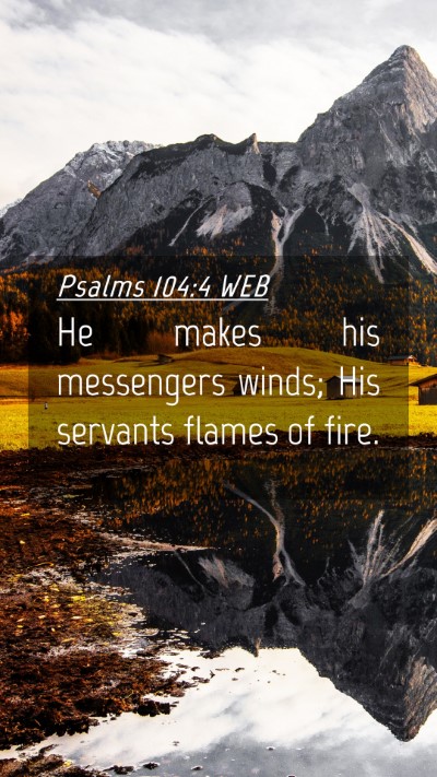 Picture 04 - Psalms 104:4 WEB Mobile Phone Wallpaper - He makes his messengers winds; His servants - Mobile Bible Verse Wallpaper