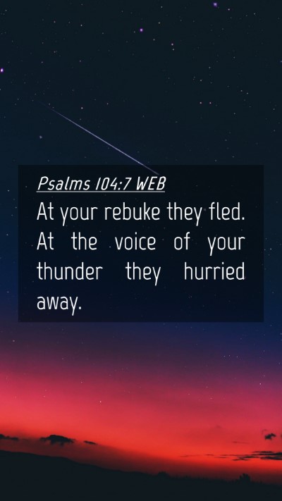 Picture 04 - Psalms 104:7 WEB Mobile Phone Wallpaper - At your rebuke they fled. At the voice of your - Mobile Bible Verse Wallpaper