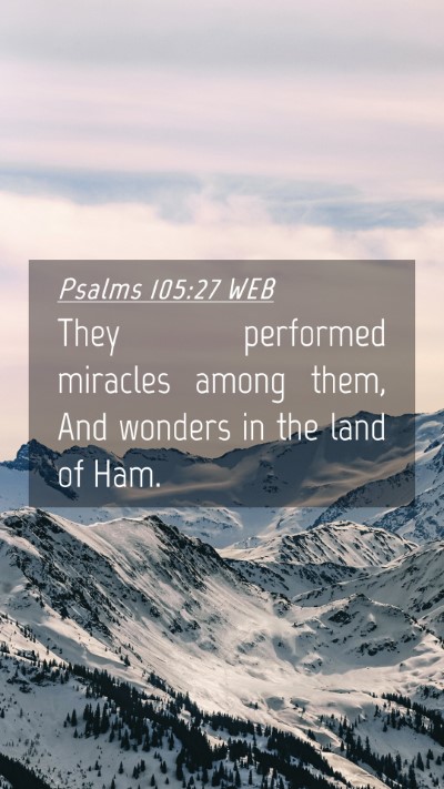 Picture 04 - Psalms 105:27 WEB Mobile Phone Wallpaper - They performed miracles among them, And wonders - Mobile Bible Verse Wallpaper