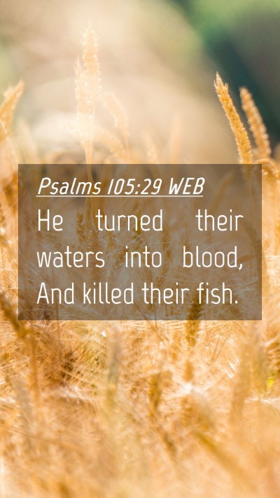 Picture 04 - Psalms 105:29 WEB Mobile Phone Wallpaper - He turned their waters into blood, And killed - Mobile Bible Verse Wallpaper