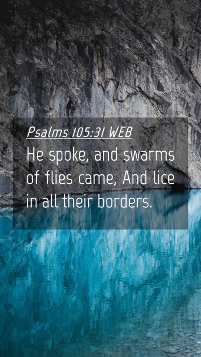 Picture 04 - Psalms 105:31 WEB Mobile Phone Wallpaper - He spoke, and swarms of flies came, And lice in - Mobile Bible Verse Wallpaper