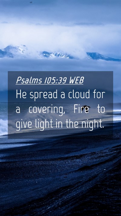 Picture 04 - Psalms 105:39 WEB Mobile Phone Wallpaper - He spread a cloud for a covering, Fire to give - Mobile Bible Verse Wallpaper