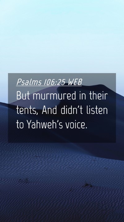 Picture 04 - Psalms 106:25 WEB Mobile Phone Wallpaper - But murmured in their tents, And didn't listen to - Mobile Bible Verse Wallpaper
