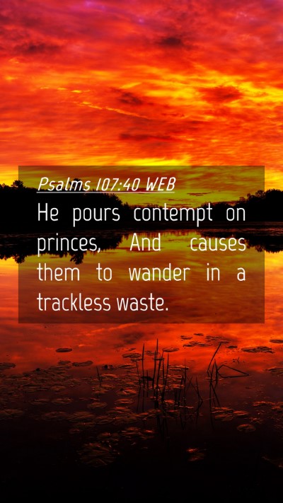 Picture 04 - Psalms 107:40 WEB Mobile Phone Wallpaper - He pours contempt on princes, And causes them to - Mobile Bible Verse Wallpaper