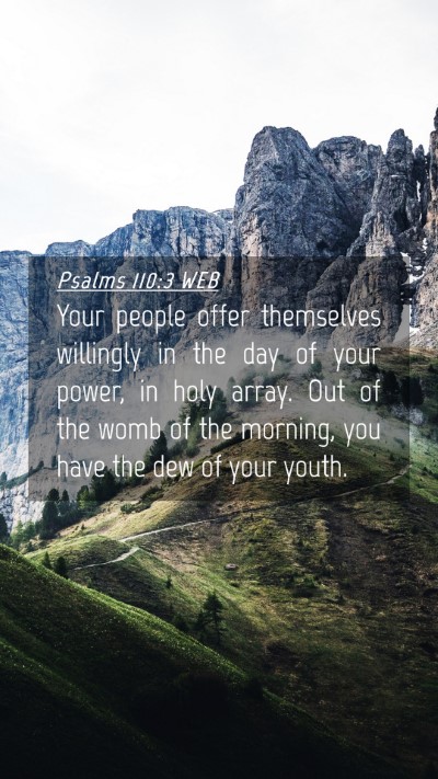 Picture 04 - Psalms 110:3 WEB Mobile Phone Wallpaper - Your people offer themselves willingly in the day - Mobile Bible Verse Wallpaper