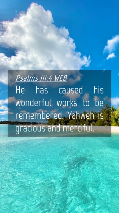 Picture 04 - Psalms 111:4 WEB Mobile Phone Wallpaper - He has caused his wonderful works to be - Mobile Bible Verse Wallpaper