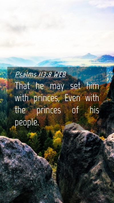 Picture 04 - Psalms 113:8 WEB Mobile Phone Wallpaper - That he may set him with princes, Even with the - Mobile Bible Verse Wallpaper