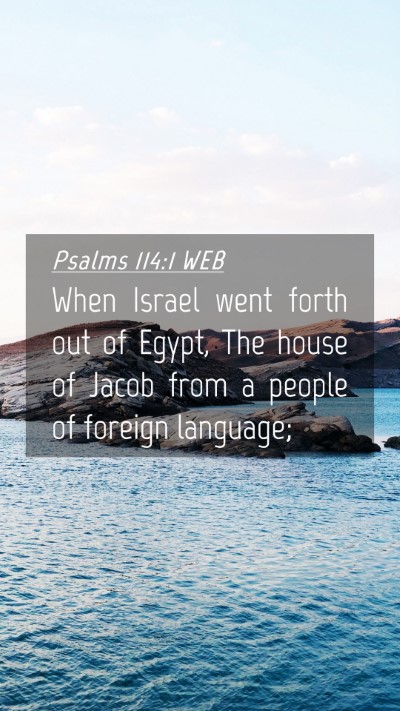Picture 04 - Psalms 114:1 WEB Mobile Phone Wallpaper - When Israel went forth out of Egypt, The house of - Mobile Bible Verse Wallpaper