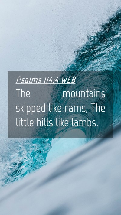 Picture 04 - Psalms 114:4 WEB Mobile Phone Wallpaper - The mountains skipped like rams, The little hills - Mobile Bible Verse Wallpaper