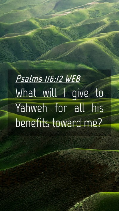 Picture 04 - Psalms 116:12 WEB Mobile Phone Wallpaper - What will I give to Yahweh for all his benefits - Mobile Bible Verse Wallpaper