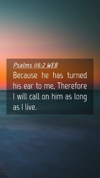 Picture 04 - Psalms 116:2 WEB Mobile Phone Wallpaper - Because he has turned his ear to me, Therefore I - Mobile Bible Verse Wallpaper