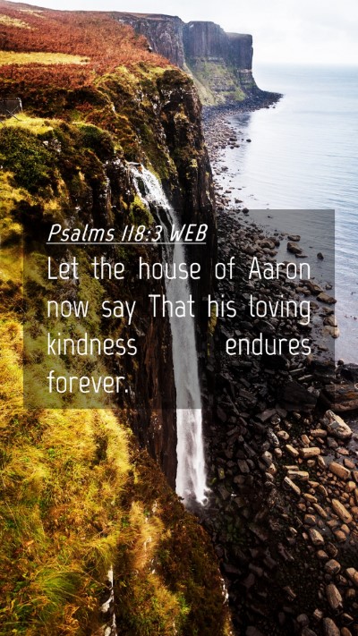 Picture 04 - Psalms 118:3 WEB Mobile Phone Wallpaper - Let the house of Aaron now say That his loving - Mobile Bible Verse Wallpaper