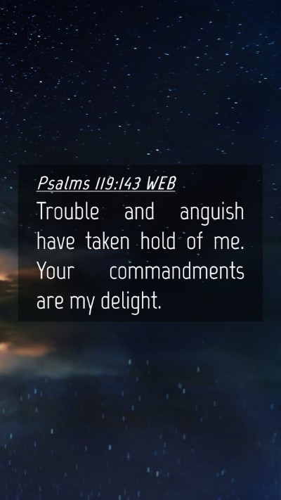 Picture 04 - Psalms 119:143 WEB Mobile Phone Wallpaper - Trouble and anguish have taken hold of me. Your - Mobile Bible Verse Wallpaper