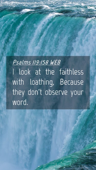 Picture 04 - Psalms 119:158 WEB Mobile Phone Wallpaper - I look at the faithless with loathing, Because - Mobile Bible Verse Wallpaper