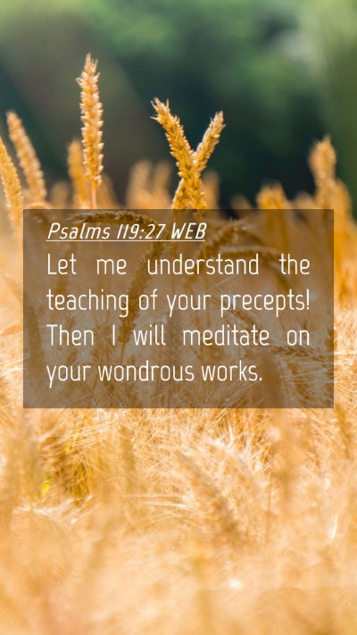 Picture 04 - Psalms 119:27 WEB Mobile Phone Wallpaper - Let me understand the teaching of your precepts! - Mobile Bible Verse Wallpaper