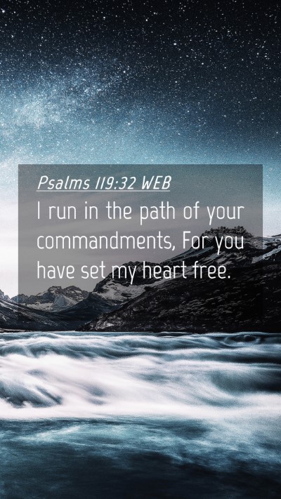 Picture 04 - Psalms 119:32 WEB Mobile Phone Wallpaper - I run in the path of your commandments, For you - Mobile Bible Verse Wallpaper