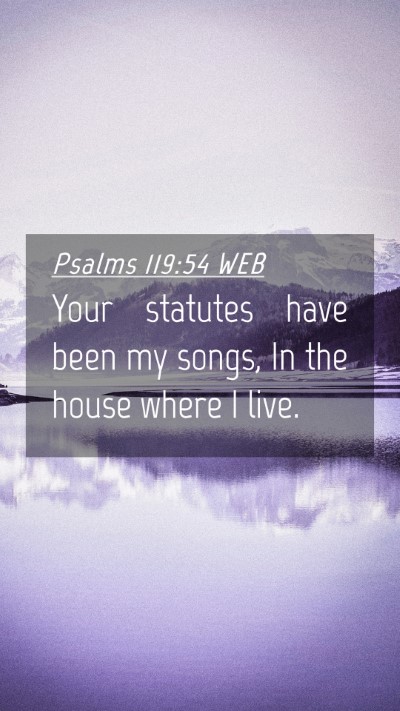 Picture 04 - Psalms 119:54 WEB Mobile Phone Wallpaper - Your statutes have been my songs, In the house - Mobile Bible Verse Wallpaper