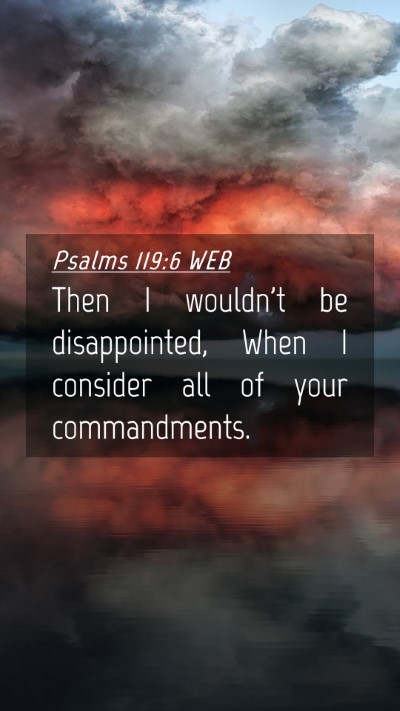 Picture 04 - Psalms 119:6 WEB Mobile Phone Wallpaper - Then I wouldn't be disappointed, When I consider - Mobile Bible Verse Wallpaper