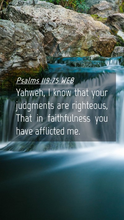 Picture 04 - Psalms 119:75 WEB Mobile Phone Wallpaper - Yahweh, I know that your judgments are righteous, - Mobile Bible Verse Wallpaper