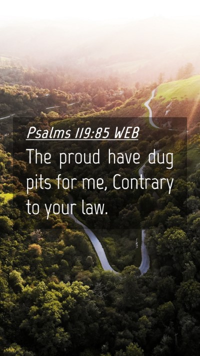 Picture 04 - Psalms 119:85 WEB Mobile Phone Wallpaper - The proud have dug pits for me, Contrary to your - Mobile Bible Verse Wallpaper
