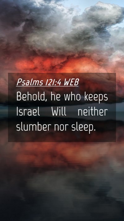 Picture 04 - Psalms 121:4 WEB Mobile Phone Wallpaper - Behold, he who keeps Israel Will neither slumber - Mobile Bible Verse Wallpaper