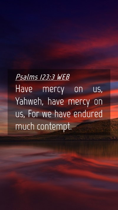 Picture 04 - Psalms 123:3 WEB Mobile Phone Wallpaper - Have mercy on us, Yahweh, have mercy on us, For - Mobile Bible Verse Wallpaper