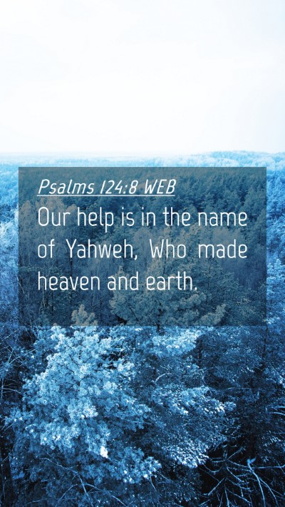 Picture 04 - Psalms 124:8 WEB Mobile Phone Wallpaper - Our help is in the name of Yahweh, Who made - Mobile Bible Verse Wallpaper
