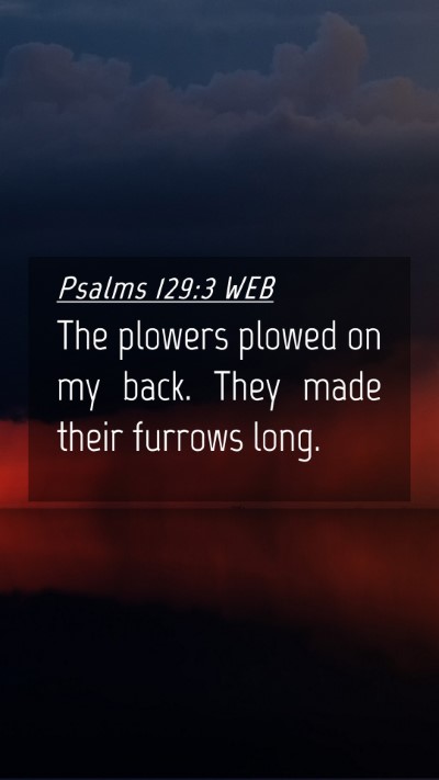 Picture 04 - Psalms 129:3 WEB Mobile Phone Wallpaper - The plowers plowed on my back. They made their - Mobile Bible Verse Wallpaper