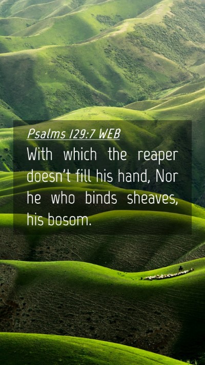 Picture 04 - Psalms 129:7 WEB Mobile Phone Wallpaper - With which the reaper doesn't fill his hand, Nor - Mobile Bible Verse Wallpaper