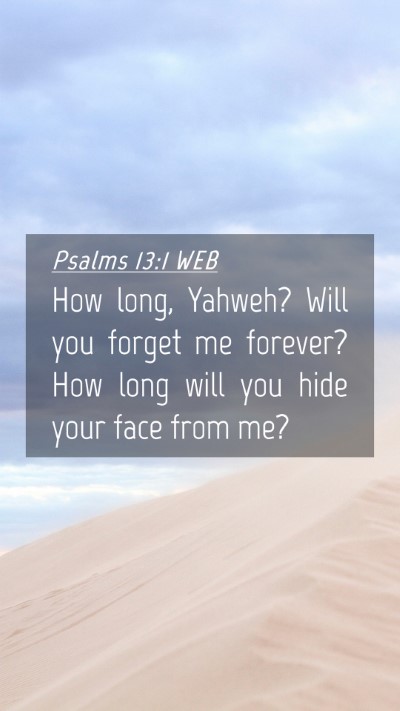 Picture 04 - Psalms 13:1 WEB Mobile Phone Wallpaper - How long, Yahweh? Will you forget me forever? How - Mobile Bible Verse Wallpaper