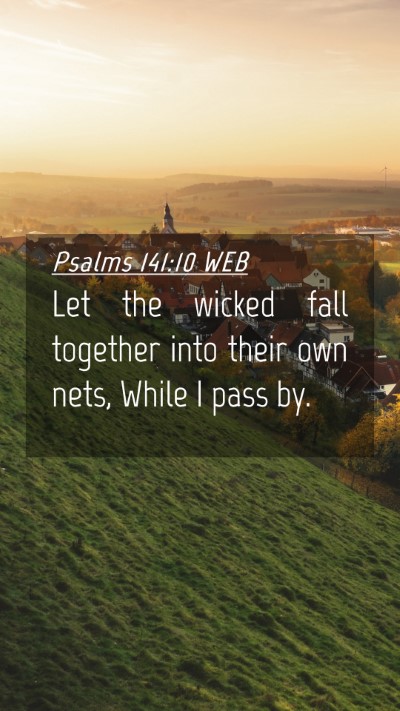 Picture 04 - Psalms 141:10 WEB Mobile Phone Wallpaper - Let the wicked fall together into their own nets, - Mobile Bible Verse Wallpaper