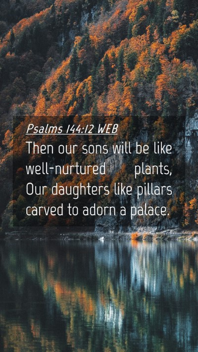 Picture 04 - Psalms 144:12 WEB Mobile Phone Wallpaper - Then our sons will be like well-nurtured plants, - Mobile Bible Verse Wallpaper