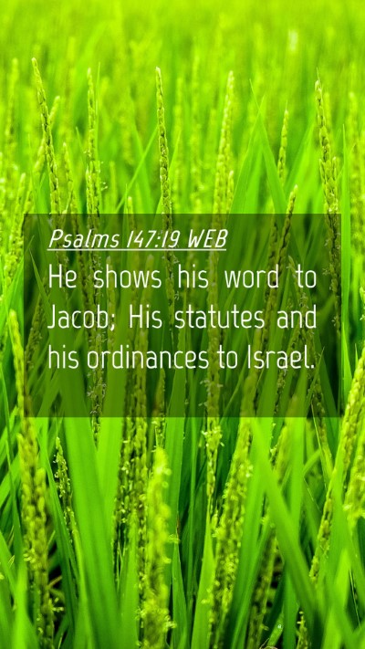 Picture 04 - Psalms 147:19 WEB Mobile Phone Wallpaper - He shows his word to Jacob; His statutes and his - Mobile Bible Verse Wallpaper