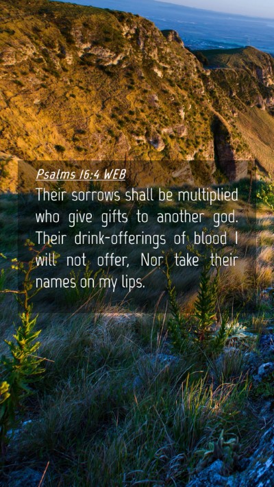 Picture 04 - Psalms 16:4 WEB Mobile Phone Wallpaper - Their sorrows shall be multiplied who give gifts - Mobile Bible Verse Wallpaper